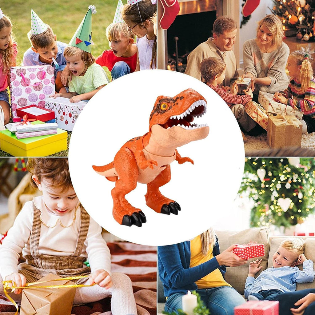 Kids 5-Piece T-Rex Toy Set Realistic Swallowing Dinosaur with Swing and Sound Effects
