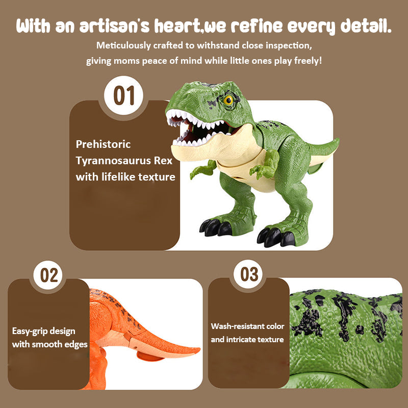 Kids 5-Piece T-Rex Toy Set Realistic Swallowing Dinosaur with Swing and Sound Effects