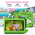7'' Kids Tablet with Cute Silicone Case Eye Protection IPS Screen Tablet Educational Learning Toys for Kids 3+