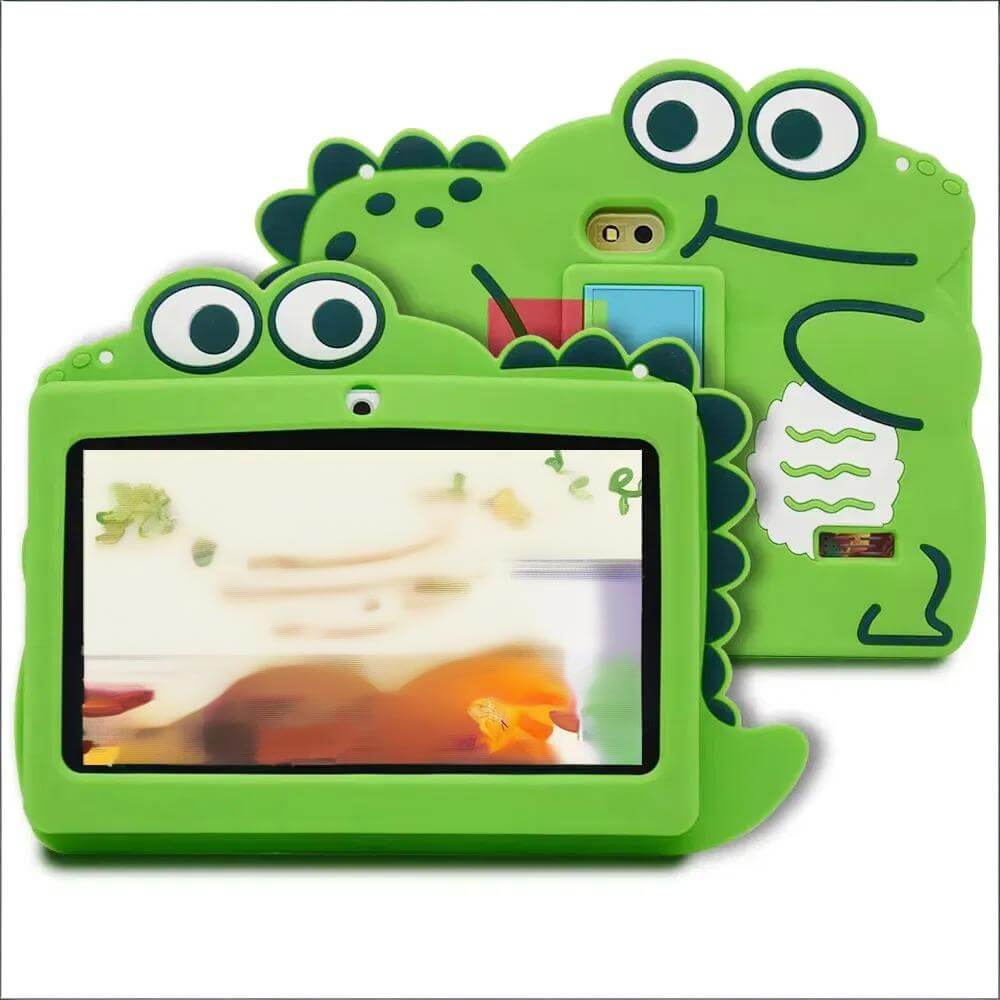 7'' Kids Tablet with Cute Silicone Case Eye Protection IPS Screen Tablet Educational Learning Toys for Kids 3+