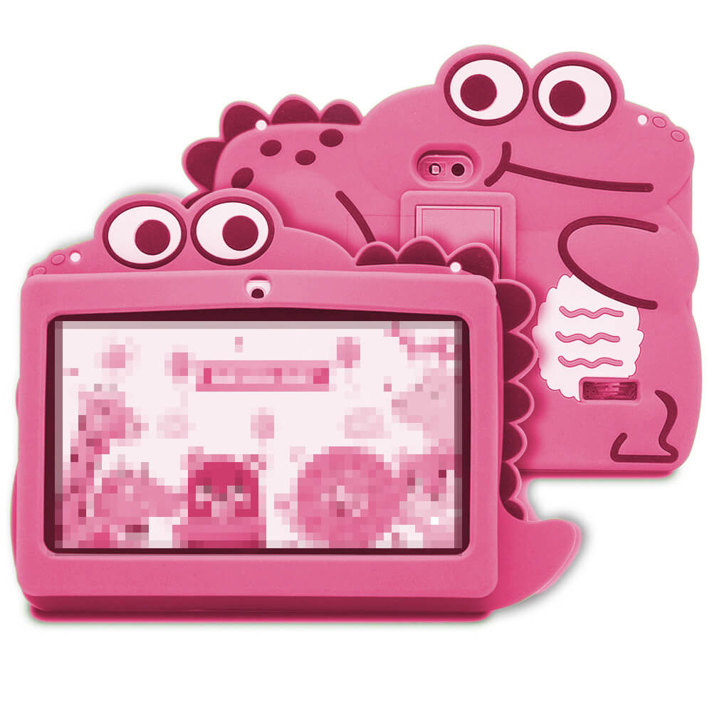 7'' Kids Tablet with Cute Silicone Case Eye Protection IPS Screen Tablet Educational Learning Toys for Kids 3+