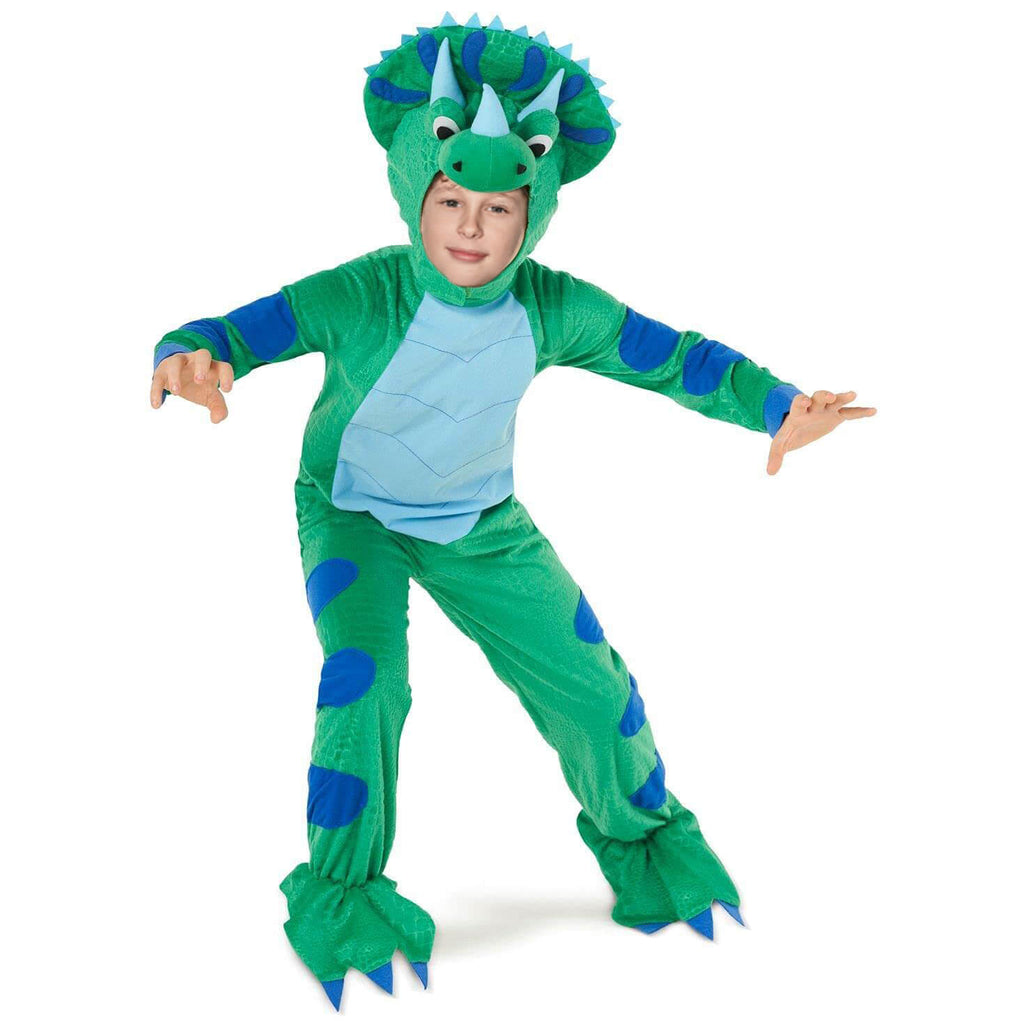 Child Triceratops Costumes Kids Dinosaur Jumpsuit Helmet Suit Halloween Costume for Boys Girls 3-12Y