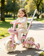 4 IN 1 Kids Tricycle Dino Toddler Balance Bike Push Tricycle with Lights and Music for Boys and Girls