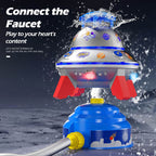 Kids UFO Rocket Sprinkler 360° Rotating Summer Water Pressure Lift Sprinkler Outdoor Water Toy