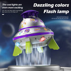 Kids UFO Rocket Sprinkler 360° Rotating Summer Water Pressure Lift Sprinkler Outdoor Water Toy