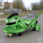 Kids Wiggle Car Dinosaur Anti-Rollover Car Ride On Toy With Flashing Wheels & Music
