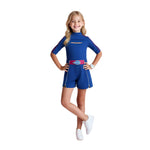 Addison Zombies Costume 3PCS Blue Addison Cosplay Outfit Top Shorts and Bracelet Set