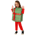 Kids Christmas Present Costume Boys Girls Gift Box Tops and Jumpsuit 2pcs Suit for Xmas Party