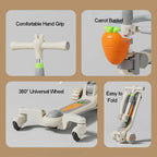 3-in-1 Toddler Scooter Cute Push Scooter with Parent Handle Kids Foldable Scooter For 1-8 Years Old