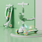 3-in-1 Toddler Scooter Cute Push Scooter with Parent Handle Kids Foldable Scooter For 1-8 Years Old