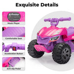 Kids 6V Electric Ride-On ATV Quad Car with Music LED Lights and Spray Device