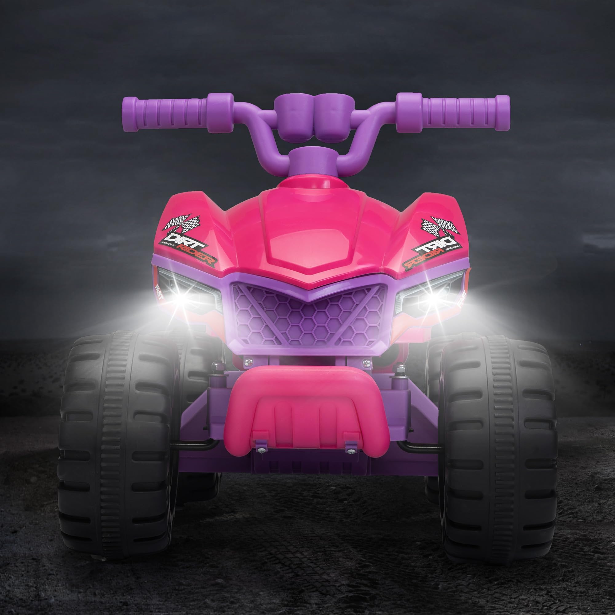 Kids 6V Electric Ride-On ATV Quad Car with Music LED Lights and Spray Device