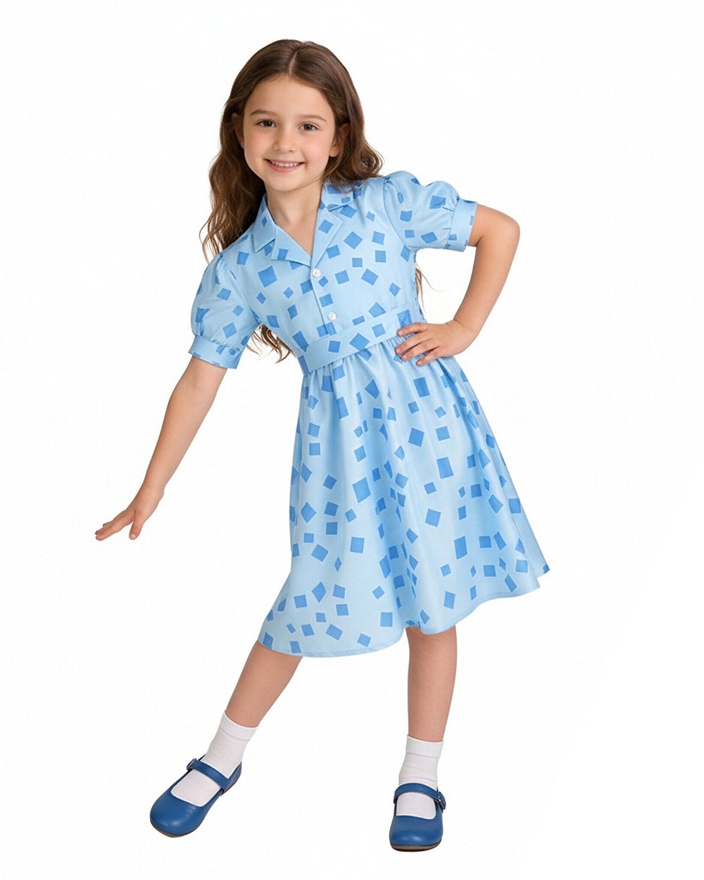 Kids Matilda Wormwood Costume Blue Dress Girls Halloween Cosplay Outfit