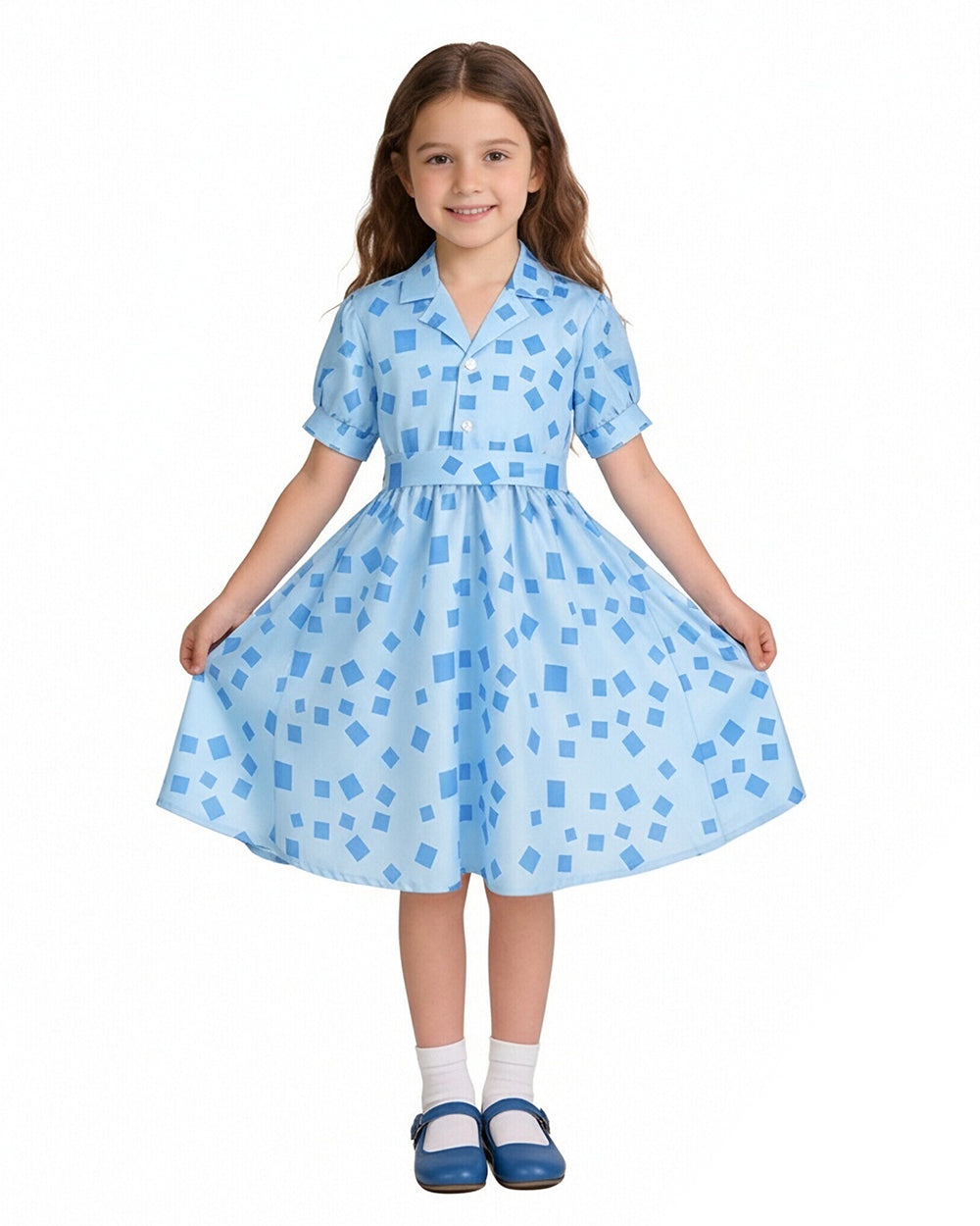 Kids Matilda Wormwood Costume Blue Dress Girls Halloween Cosplay Outfit