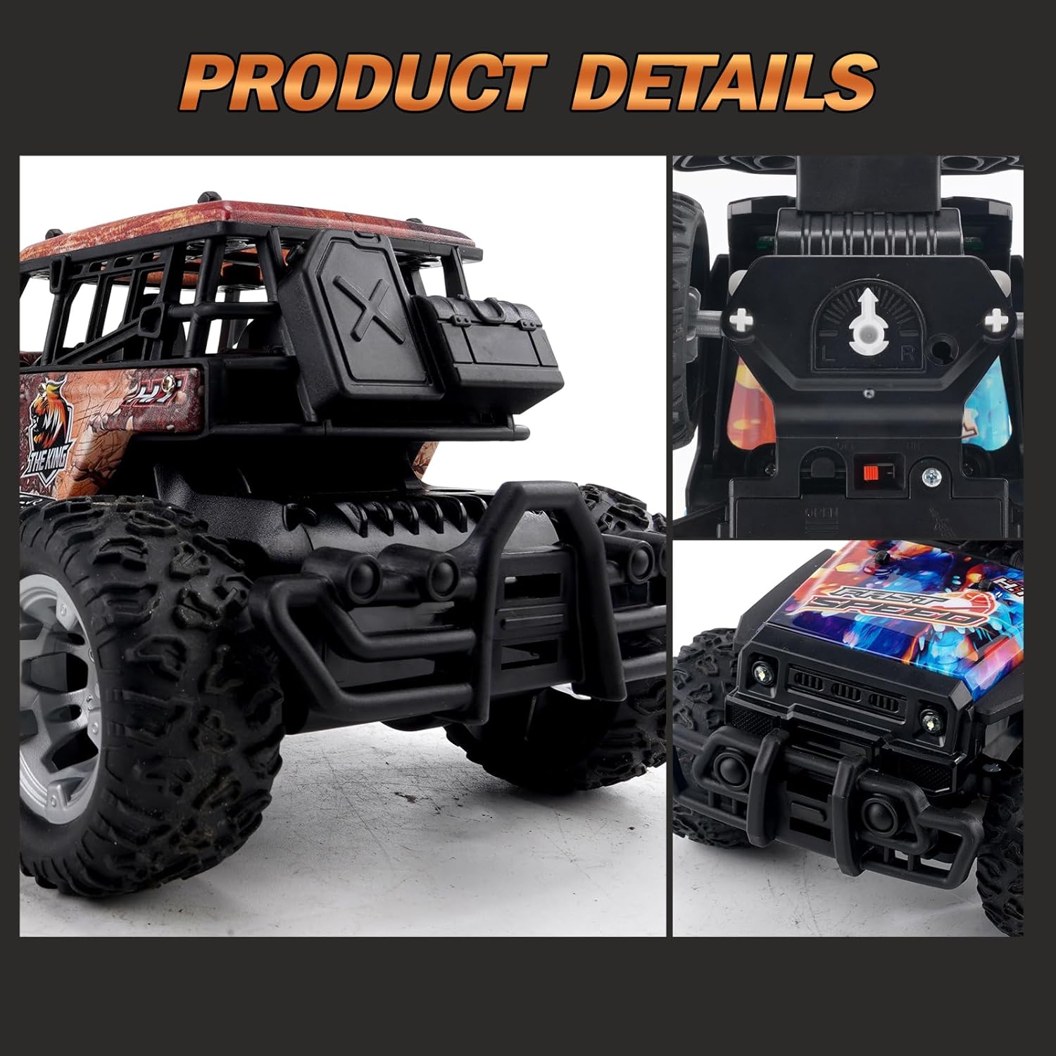 Kids Rc Monster Truck 1/20 All-Terrain Remote Control Cars 2.4g Without Controller Interference