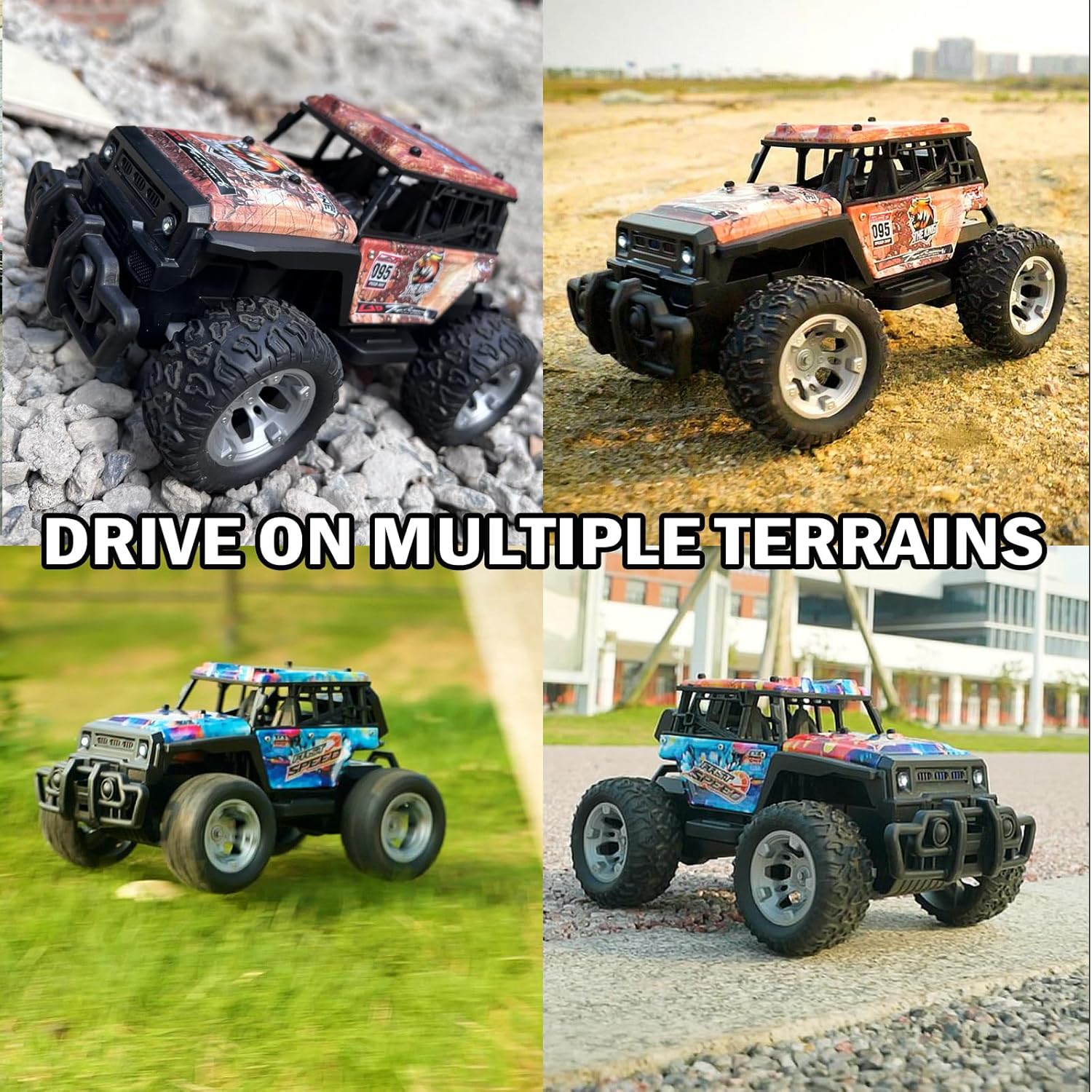 Kids Rc Monster Truck 1/20 All-Terrain Remote Control Cars 2.4g Without Controller Interference