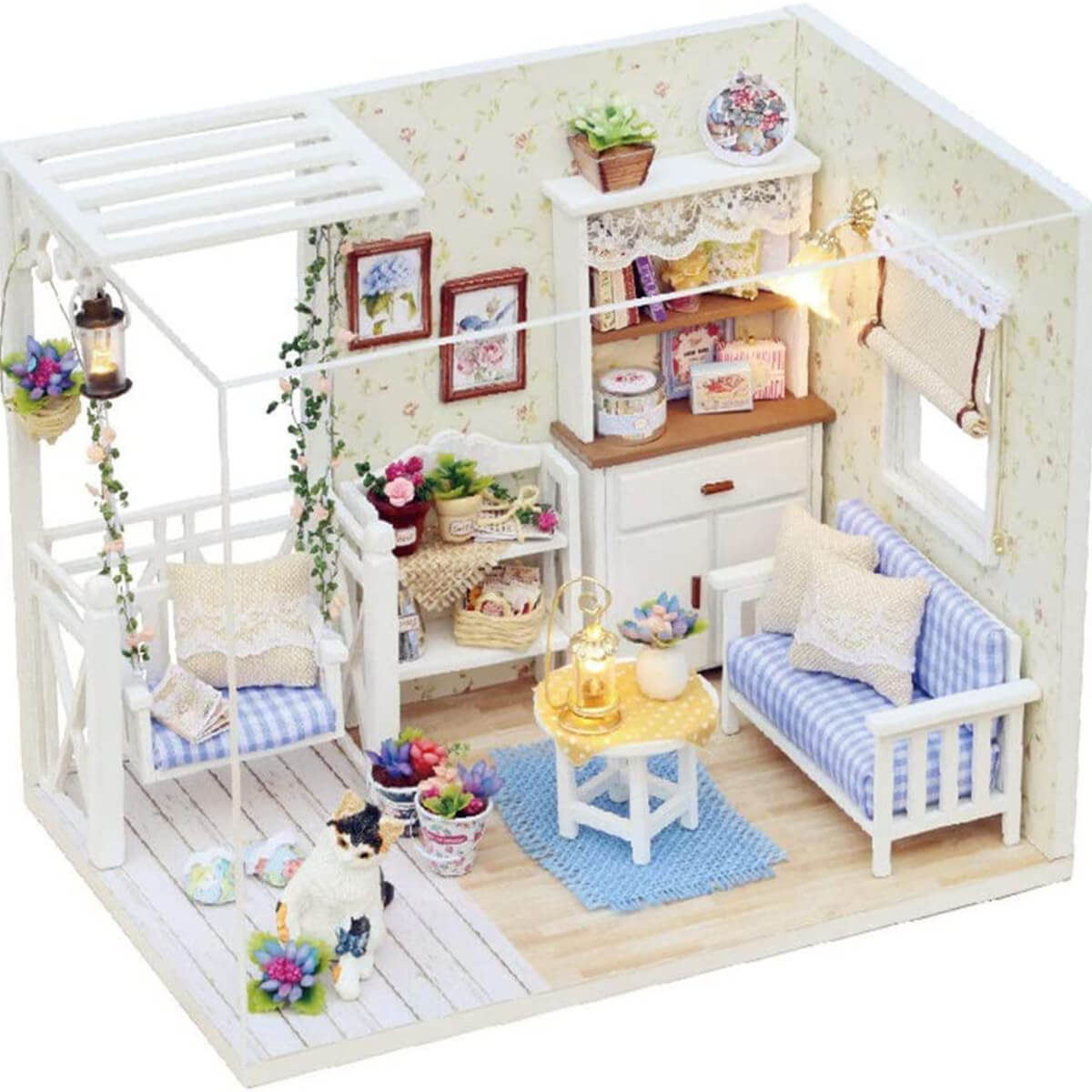 DIY Doll House Kit Build a Dollhouse With Furniture Lights Diy Miniature House Girls Best Gift