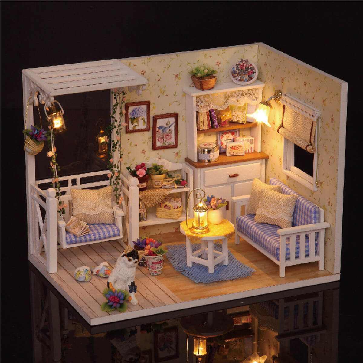 DIY Doll House Kit Build a Dollhouse With Furniture Lights Diy Miniature House Girls Best Gift