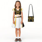 Girls Pop Star Costume Black Fashion Dress and Bag for Dress Up Party Daily Wear