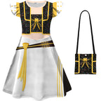 Girls Pop Star Costume Black Fashion Dress and Bag for Dress Up Party Daily Wear