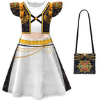 Girls Pop Star Costume Black Fashion Dress and Bag for Dress Up Party Daily Wear