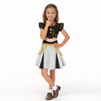 Girls Pop Star Costume Black Fashion Dress and Bag for Dress Up Party Daily Wear