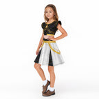 Girls Pop Star Costume Black Fashion Dress and Bag for Dress Up Party Daily Wear