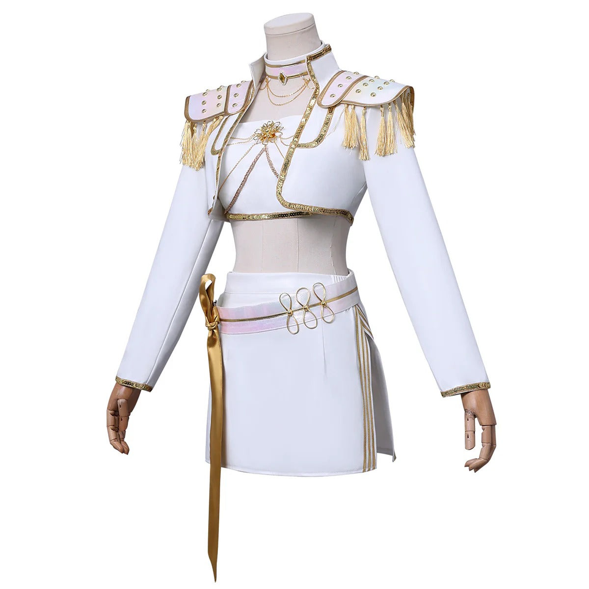 White Pop Star Cosplay Outfit What It Sounds Like Dance Dress Performance Costume