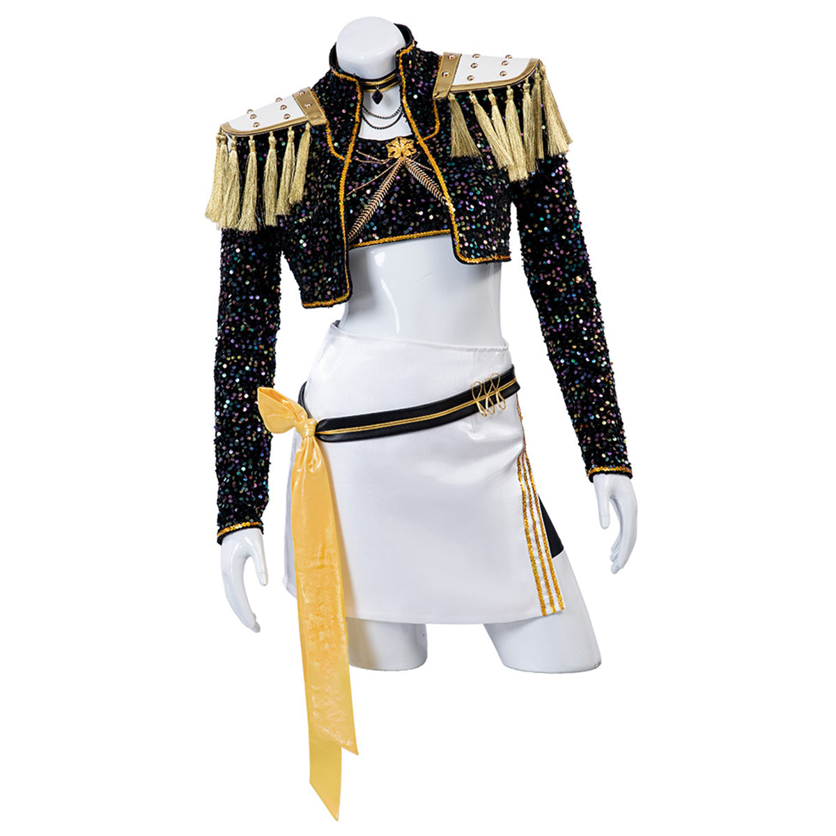 Pop Idol Costume Golden Black Stage Performance Outfit Cosplay Suit Full Set