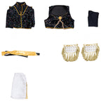 Pop Idol Costume Golden Black Stage Performance Outfit Cosplay Suit Full Set