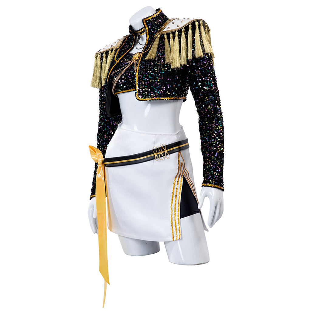 Pop Idol Costume Golden Black Stage Performance Outfit Cosplay Suit Full Set