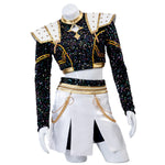 Pop Star Golden Performance Costume Black/White/Gold Stage Dance Outfit Halloween Cosplay