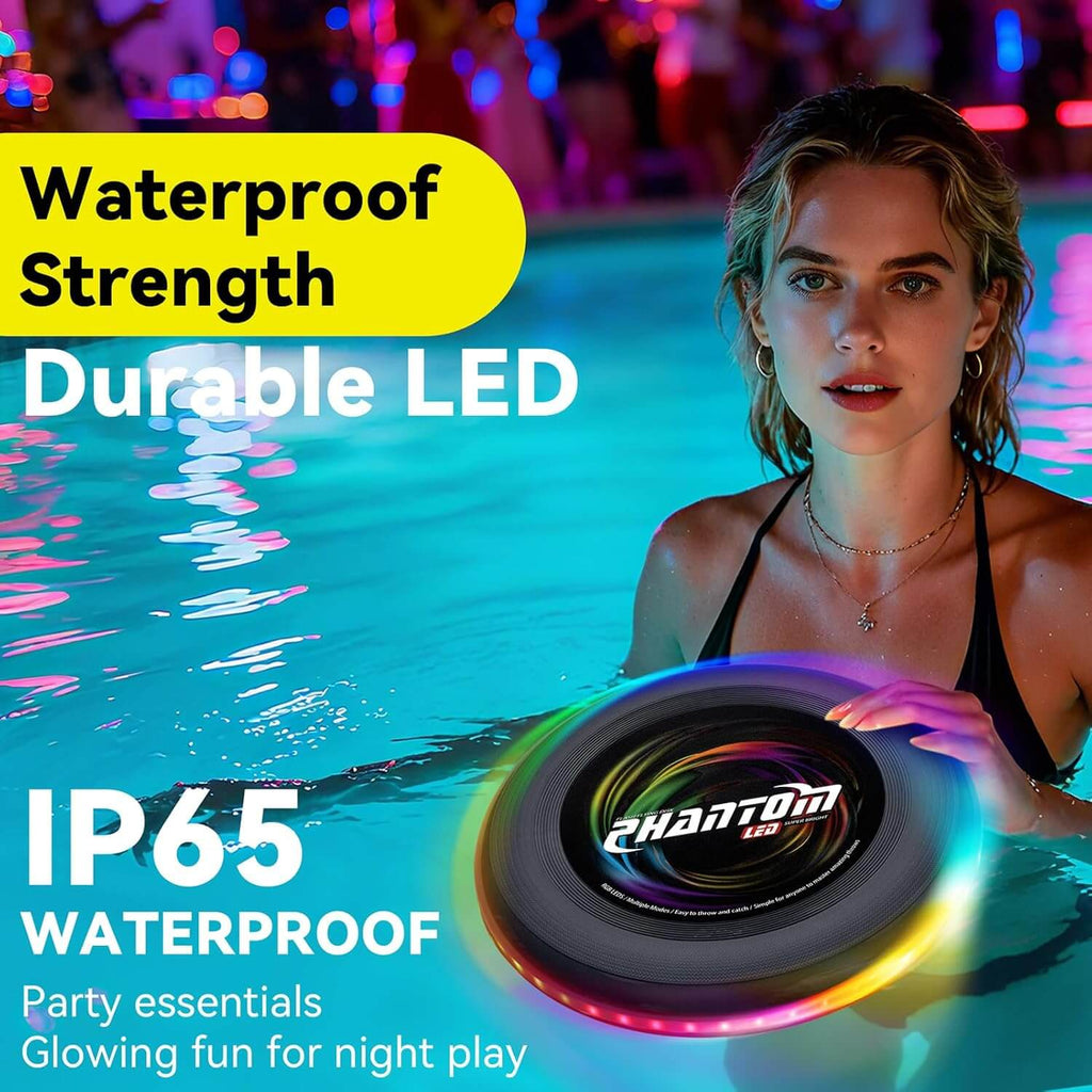 10.7'' LED Flying Disc with 13 Dynamic Light Modes Rechargeable and Waterproof Ultimate Disc for Games & Parties