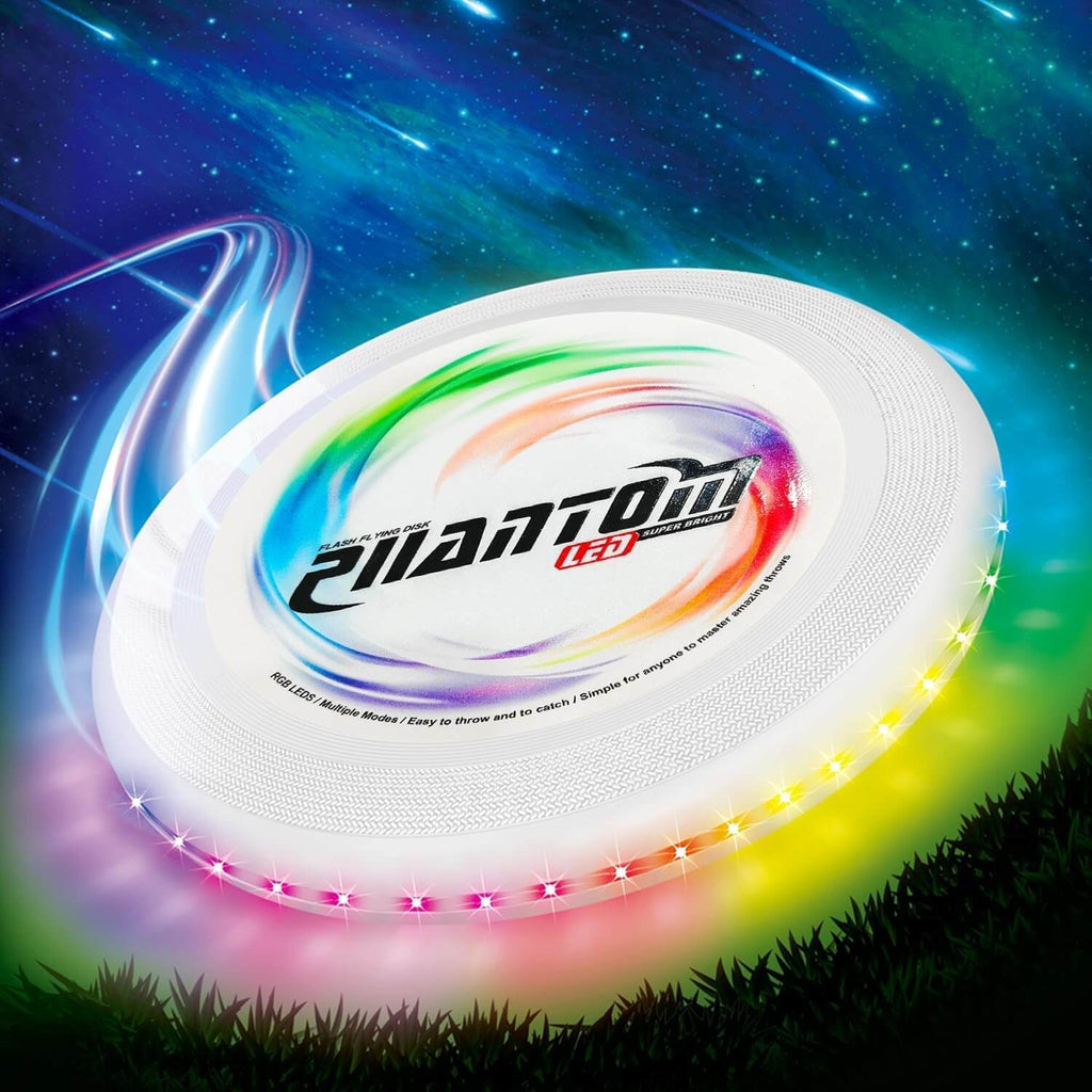 10.7'' LED Flying Disc with 13 Dynamic Light Modes Rechargeable and Waterproof Ultimate Disc for Games & Parties