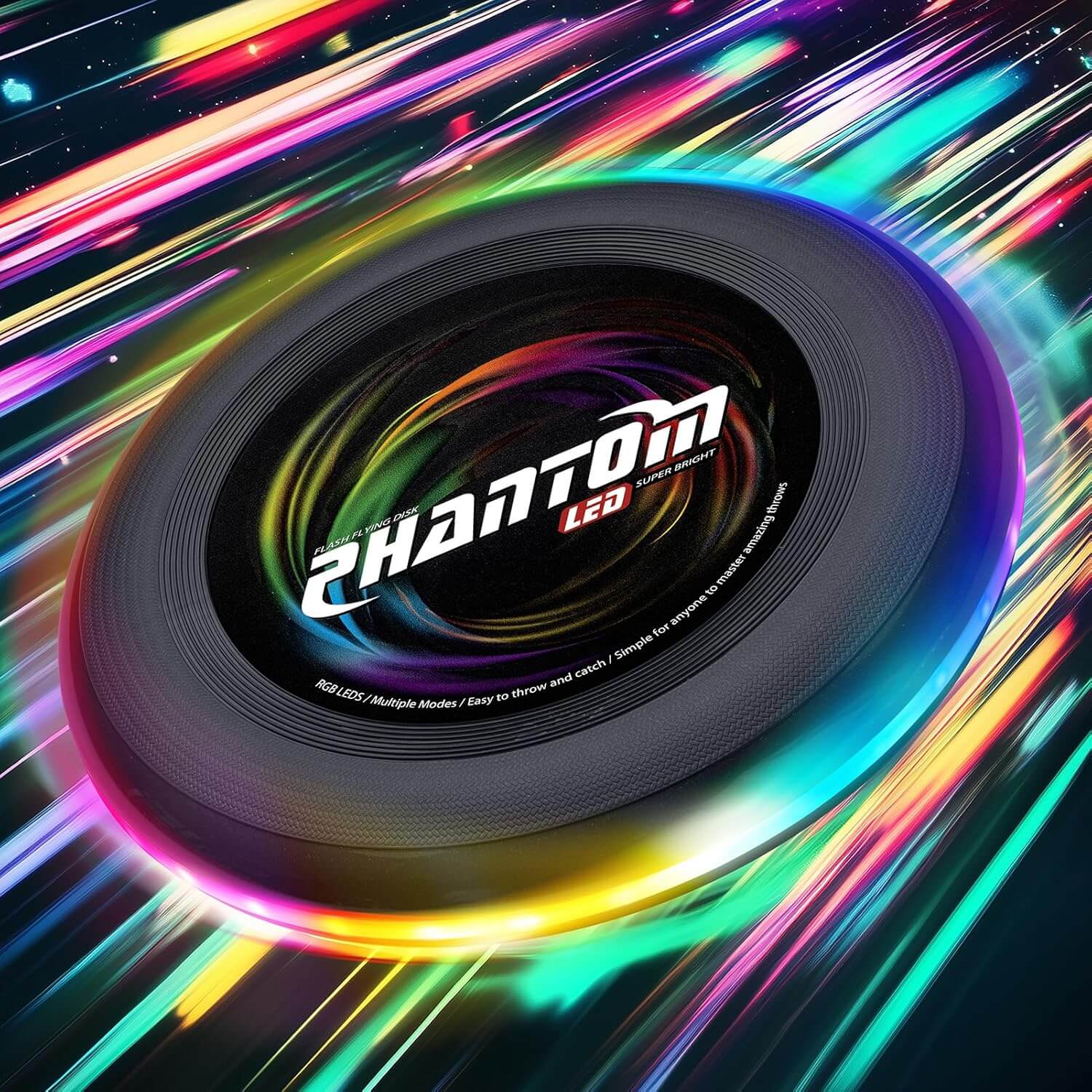 10.7'' LED Flying Disc with 13 Dynamic Light Modes Rechargeable and Waterproof Ultimate Disc for Games & Parties