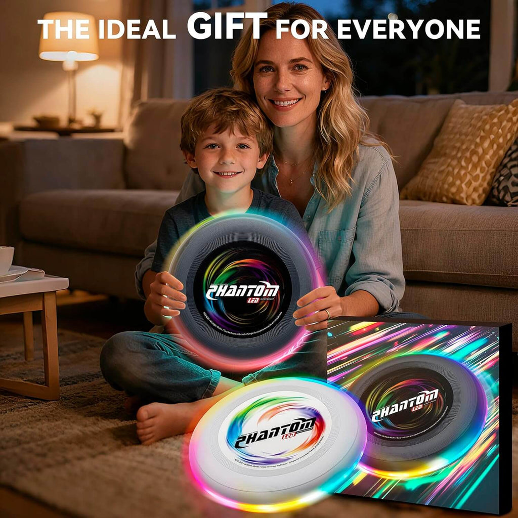 10.7'' LED Flying Disc with 13 Dynamic Light Modes Rechargeable and Waterproof Ultimate Disc for Games & Parties