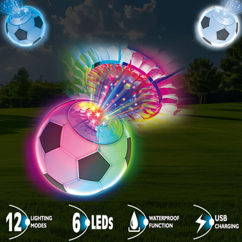 LED Glow Soccer Ball with 12 Colors and USB Charging Waterproof Football Toy for Kids 3+