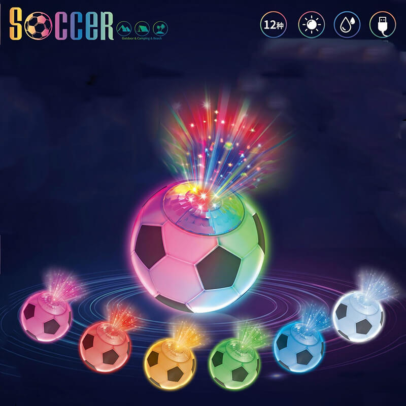 LED Glow Soccer Ball with 12 Colors and USB Charging Waterproof Football Toy for Kids 3+