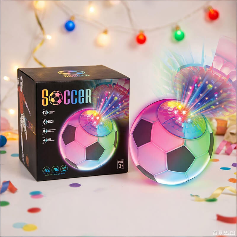 LED Glow Soccer Ball with 12 Colors and USB Charging Waterproof Football Toy for Kids 3+