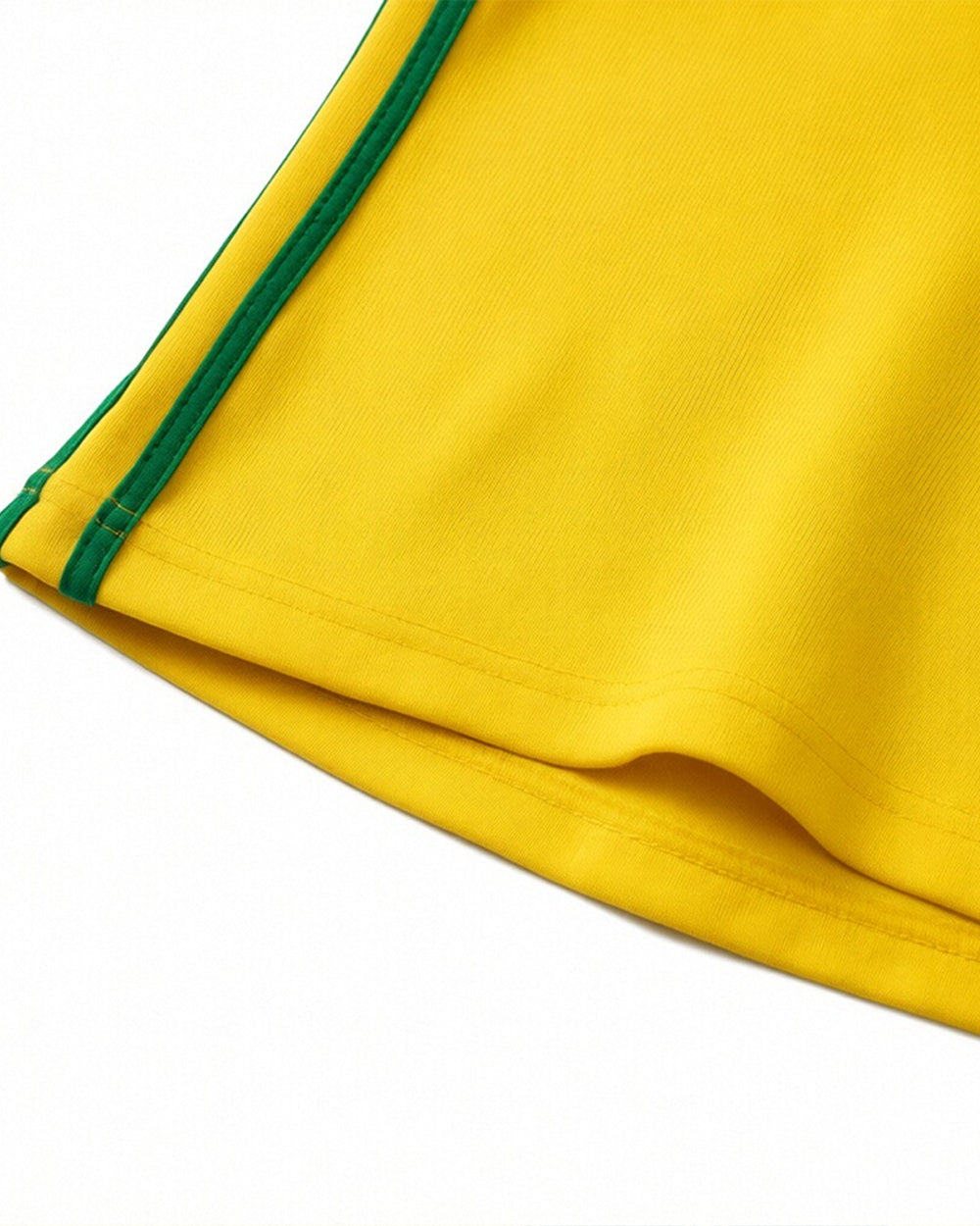 Ladies Brazil Shirt Yellow One Shoulder Crop Top for Football Game Night Tailgating