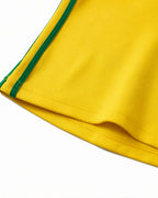 Ladies Brazil Shirt Yellow One Shoulder Crop Top for Football Game Night Tailgating