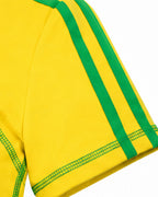 Ladies Brazil Soccer Jersey Yellow One Shoulder Crop Top for Sports Game Day Party Stadium Cheering