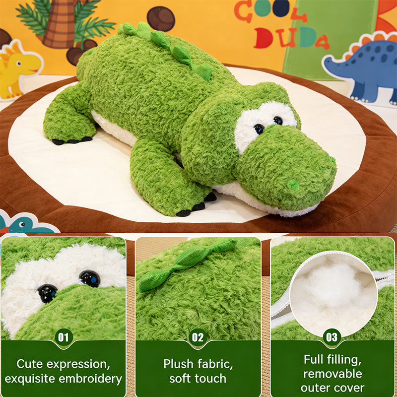 Large Soft Dino Plush Toy Crocodile Stuffed Animal Bed Pillow Toy For Kids and Adult