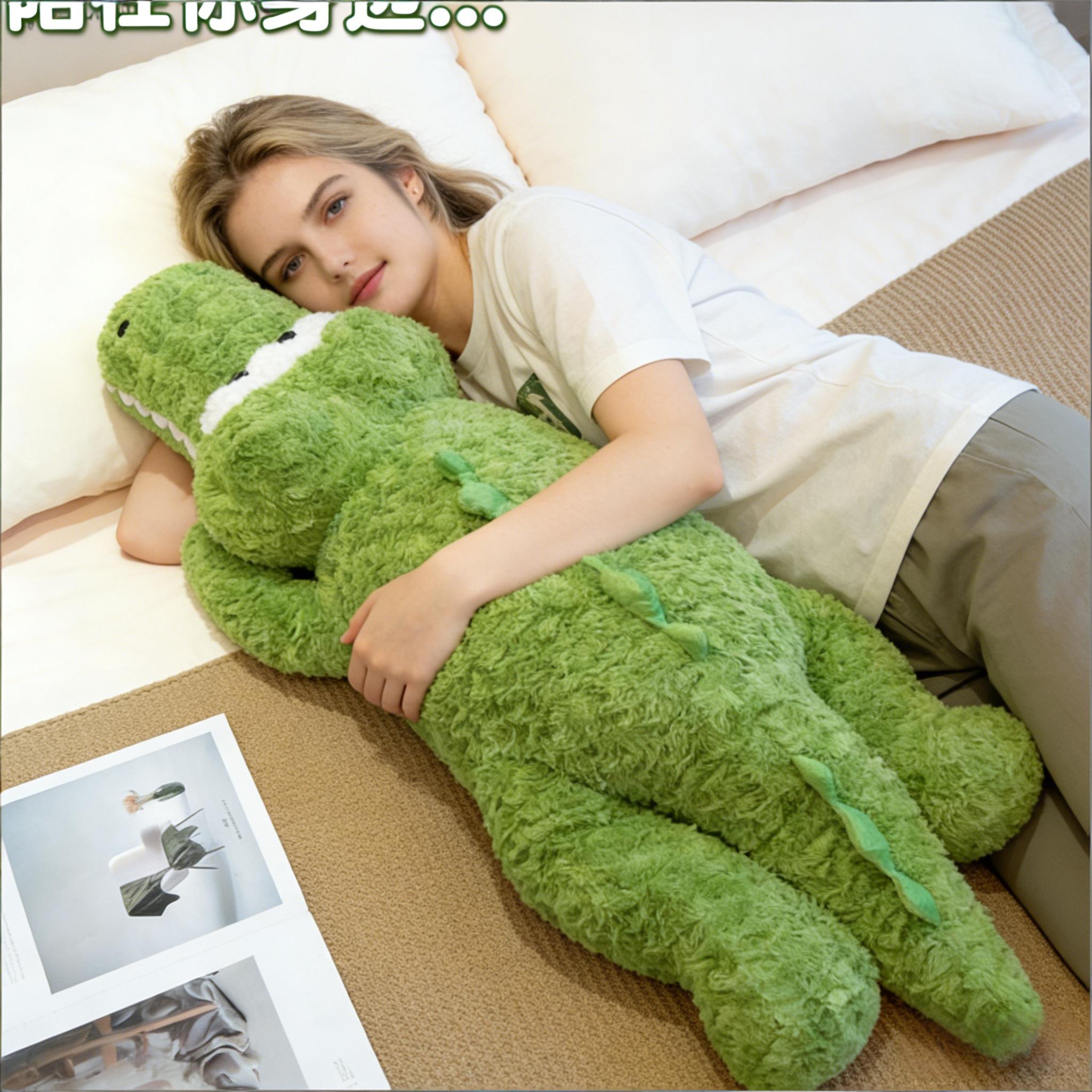Large Soft Dino Plush Toy Crocodile Stuffed Animal Bed Pillow Toy For Kids and Adult