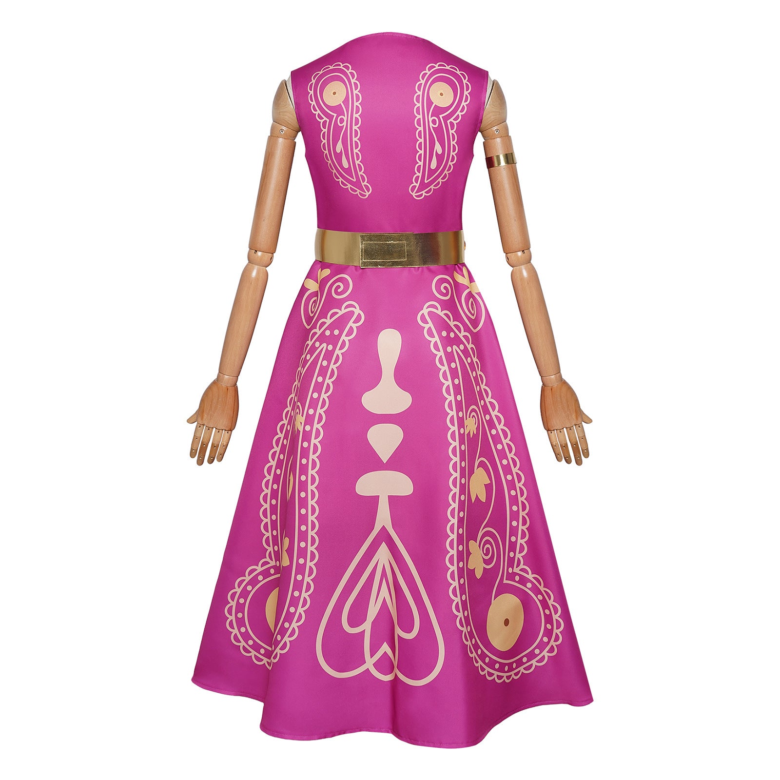 Girls Layla Princess Costume Rose Red Sleeveless Dress with Headband and Belt for Halloween Carnival