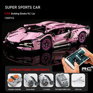 1280 PCS RC Racing Lambo Car 1/14 Remote Control Sports Cars Building Blocks w/ App Remote