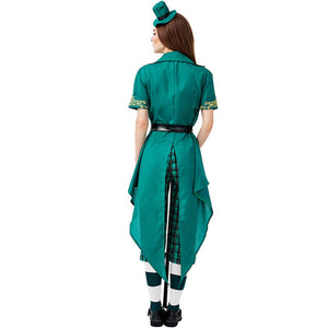 Leprechaun Costume Kids Adults Saint Patricks Day Outfit Green Irish Fancy Dress Full Set