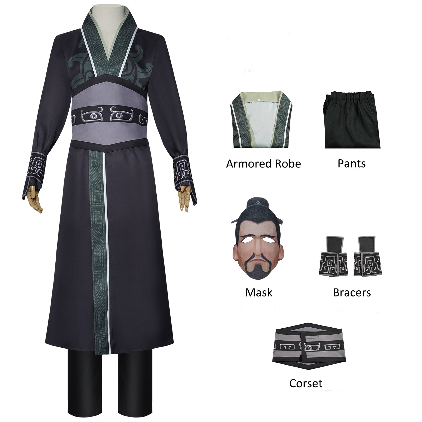 Mens Li Jing Outfit Adult General Li's Cosplay Costume Dress-up Full Set