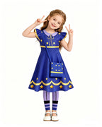 Braided Doll Outfit Navy Star Ruffle Dress with Tights and Bag for 2026 Cosplay Events