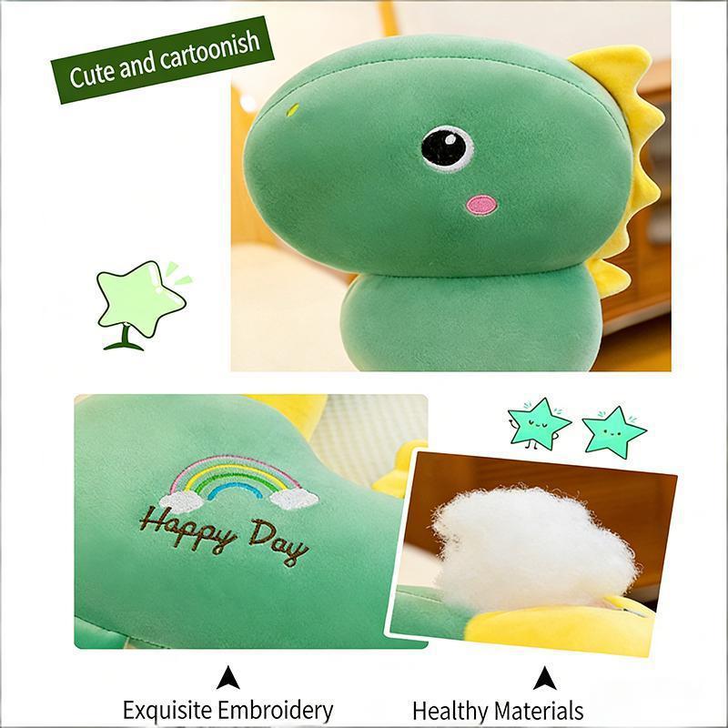 Long Dinosaur Plush Pillow Cute Soft Stuffed Animal Comfort Toy For Girls and Boys